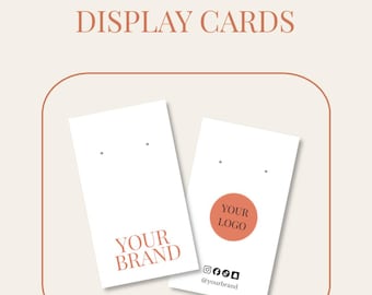 Custom Earring Display Cards with Logo - Personalized Jewelry Card Design - 9 × 5.4 cm