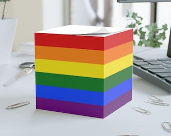 Rainbow Pride Note Cube | Sticky Memo Pad, Pride, LGBTQIA+, Love is Love