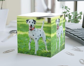 Dalmatian Note Cube - Perfect Desk Accessory, Gift for Dog Lovers, Animal Theme Memo Pad, Office Supplies, Pet Supplies, Home Décor