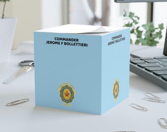 Custom for Jerry - Commander's Name Note Cube | Sticky Memo Block