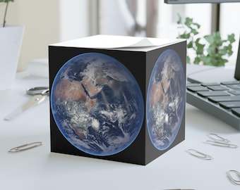 Artemis II Earth Earth Globe Note Cube | Planet Sticky Memo Block