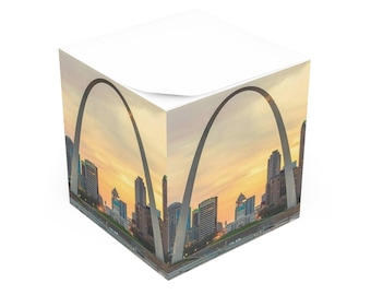 Gateway Arch Note Cube, St. Louis, Desk Decor, Office Accessory, Unique Gift, Stationery Organizer, Home Office Decor