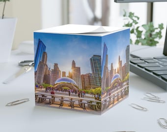 Chicago Note Cube, Desk Decor, Chic Office Accessory, Urban City Lovers, Chicago, Windy City, Travel Lover, Architecture, Sticky Notes