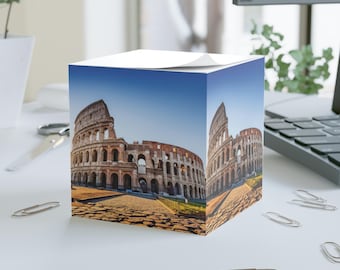 Roman Colosseum Note Cube, Ancient Rome, Architecture, Perfect for Office, Home, Gifts, Travel Lovers, Italy, Office Decor, Home Decor