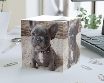 French Bulldog Note Cube | Cute Desk Decor, Pet Lovers Gift, Personalized Office Supplies, Dog Lover Notes, Cute Stationery