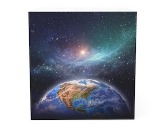 Galactic Note Cube, Milky Way, Earth, Space, Stellar Memo Pad, Cosmic Sticky Notes, Earth-Themed Desk Decor, Space Lover Gift, Office Decor