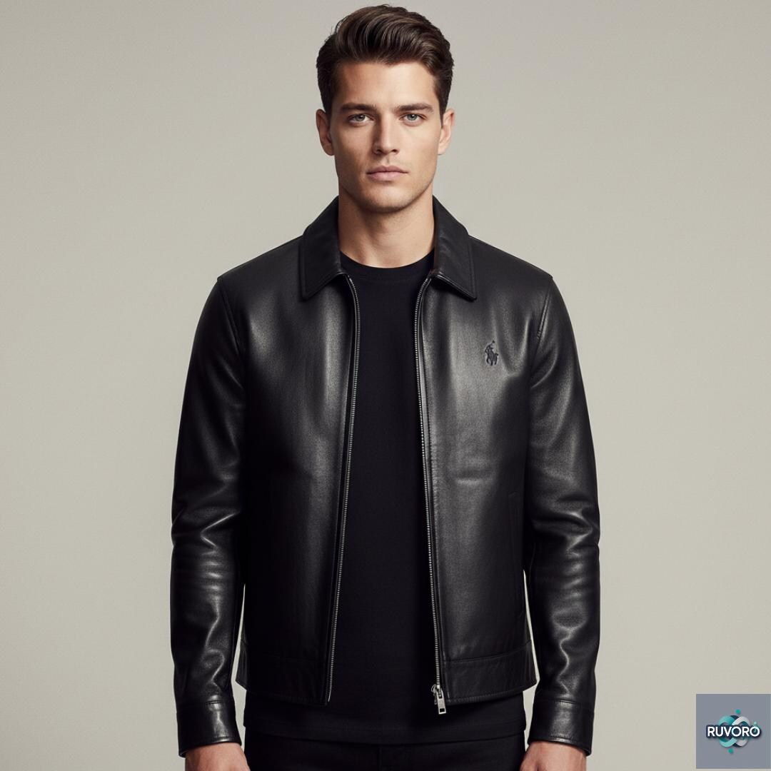 メンズ ポロ ラルフローレン ラムスキンレザー バイカージャケット