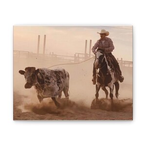 &quot;Leinwand Gespannte Wandkunst, Western Poster Wohnkultur - &quot;&quot;Painted Ropin&quot;&quot; Design, Ranching House, Cowboy Wand Dekor, Landhaus Stil.&quot;