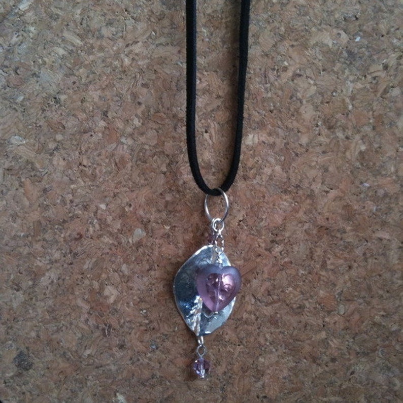 Mixed-Media Pendant of Silver and Glass image 2