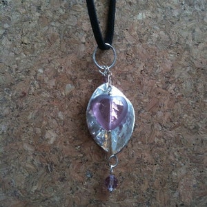 Mixed-Media Pendant of Silver and Glass image 1