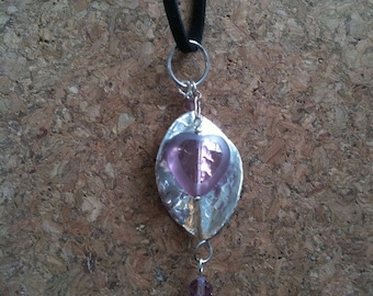 Mixed-Media Pendant of Silver and Glass