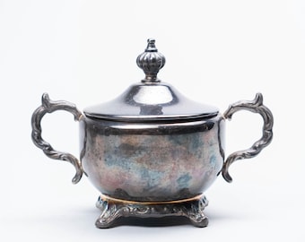 1940 Vintage Silver-Plated Sugar Bowl