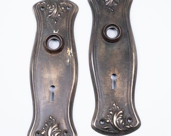 Par de placas decorativas vintage para puertas - Juego de placas traseras para puertas de paso