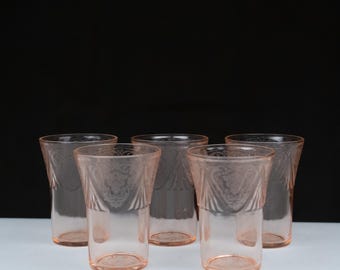 Glas i kunglig spetsstil - Depressionstidens glasset, 5-pack