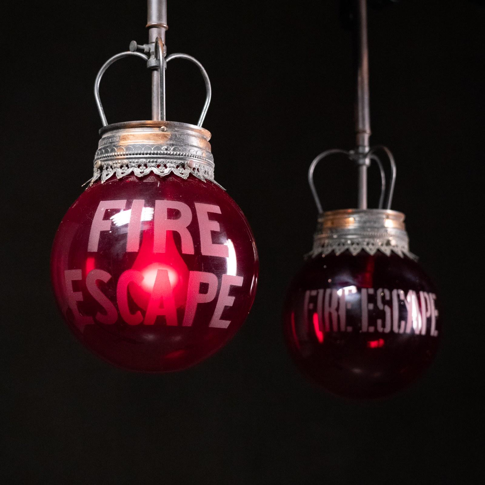 Vintage Glass Exit Light - Etsy