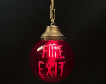 1920 koperen hanglamp met nooduitgang