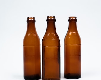 Frascos medidores de vidrio ámbar vintage – Juego de laboratorio de farmacia y botica