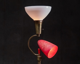 Vintage Mid Century Modern Atomic Floor Lamp with Adjustable Reading Light c.1960