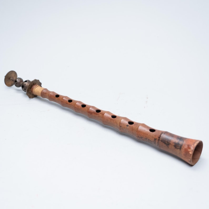 Antique Japanese Folk Wind Instrument With Wooden Case | Early 20th ...