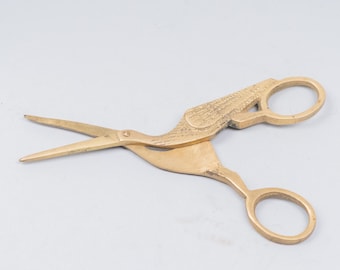 Vintage dekorative Stickschere aus Messing