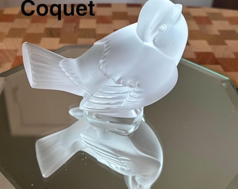 Lalique Love Bird Ring Bowl Dish, Lalique Frosted Birds, Signed