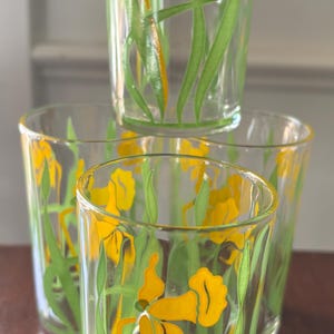Vintage MCM SWANKY SWIG 1950’s Daffodil Juice Glasses - Set of 4