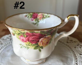 Royal Albert Old Country Roses Teacup Only, Made in England, 22 kt Gold Rim