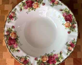 Vintage Royal Albert Old Country Roses 8” Rim Soup Bowl, Made in England, New Old Stock (NOS)