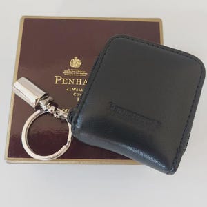 Penhaligon&#39;s of London: Leather Coin Purse and Key Ring - Beautiful Soft Black Leather - New & Unused
