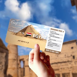 Egypt , Surprise Gift ticket, Boarding pass - You&#39;re Going to Italy - Flight, Printable, Editable, Instant, Travel print, Download
