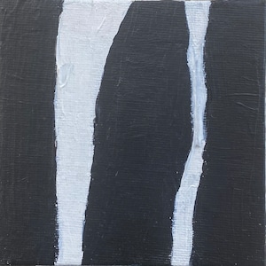 Small Black and White Painting, Artist with Autism