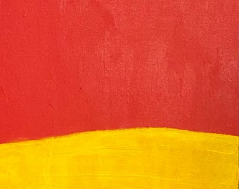 Abstract Original Painting, Red, Yellow