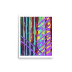Cartel de arte abstracto, artista con autismo, decoración de pared caprichosa, arte boho