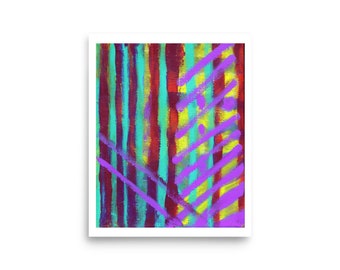 Abstract Art Poster, Artist with Autism, Whimsical Wall Decor, Bohemian Art