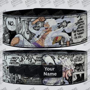 Cinturón de palanca Luffy Gear 5 Anime: One Piece Powerlifting, personalizado