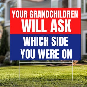 政治的な庭看板、あなたはどちら側にいますか？庭看板、金属杭付き愛国的な政治的庭看板、アメリカンアウトドア装飾