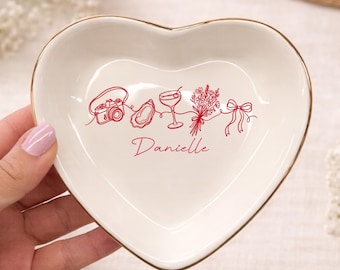 Bachelorette Ring Dish, Custom Bridal Shower Gifts, Bridesmaid Jewelry Tray, Gift for Maid of Honor, Bridal Party Favors, Bride Tribe Gifts