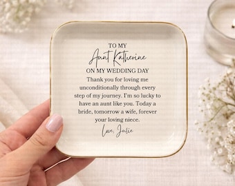Personalized Aunt of the Bride Ring Dish, Auntie Wedding Gift