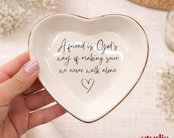 Friends Ring Dish, Never Walk Alone, Long Distance Friendship Jewelry Dish, Gift for Bestie, Sentimental Keepsake for Friends