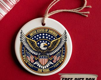 Adorno del 250.º aniversario de EE. UU., recuerdo de águila y bandera patrióticas (1776-2026), adorno de aniversario de Estados Unidos, feliz cumpleaños, decoración Liberty