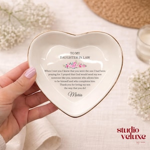 Custom Daughter in Law Ring Dish, Personalized Daughter Jewelry Dish, Gift from Mother of the Groom, Bridal Shower Gifts, Wedding Ring Dish