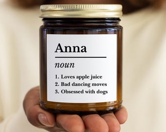 Personalized Name Definition Candle | Funny Custom Candle Gift for Best Friend | Christmas Gift for Her | Birthday Gift for Friend