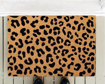 Leopard Print Welcome Mat, Animal Print Doormat, Housewarming Gift, Trendy New Home Mat, Modern Doormat Gift for Her