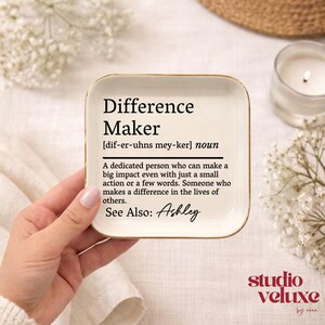 Personalized Difference Maker Trinket Dish, Custom Thank You Gifts, Thank You Keepsake, Difference Maker Ring Dish, Teacher Gift