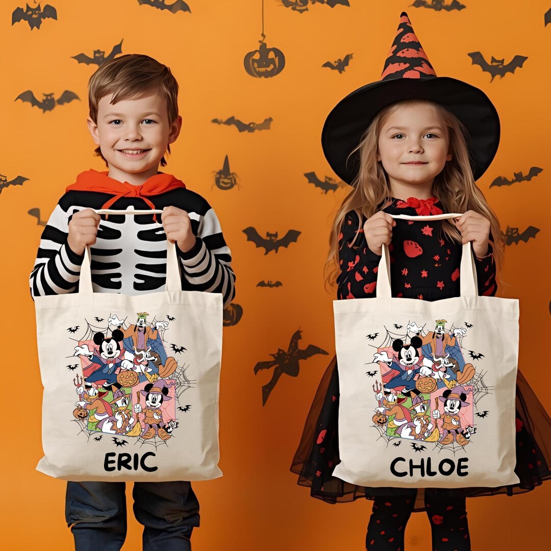 Personalized Halloween Trick or Treat Bag – Custom Mickey Mouse Tote ...