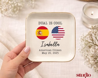 New Citizen Ring Dish, New American Citizen Jewelry Dish, Welcome Home Ring Dish, Personalized American Jewelry Dish, US Citizenship Gift