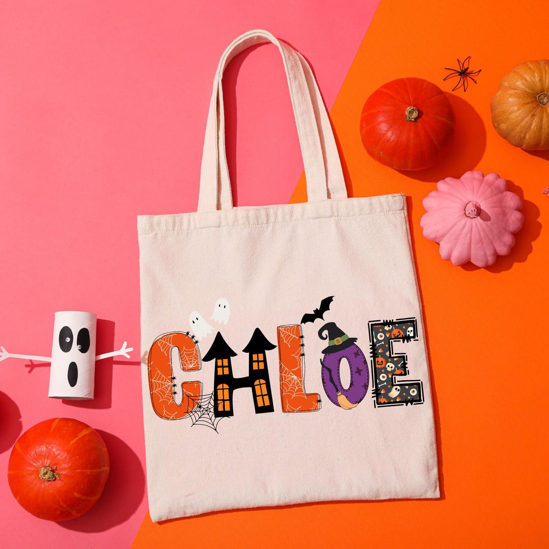 Personalized Trick or Treat Bag for Kids, Custom Halloween Tote With ...