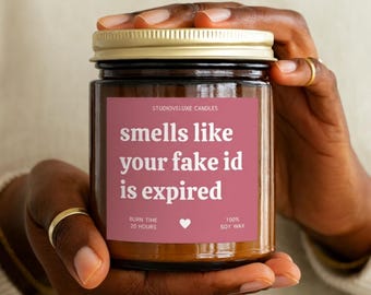 21st Birthday Gifts, Fake ID is Expired, Funny Milestone Candle, Finally Legal Candle, Twenty First Birthday Favors