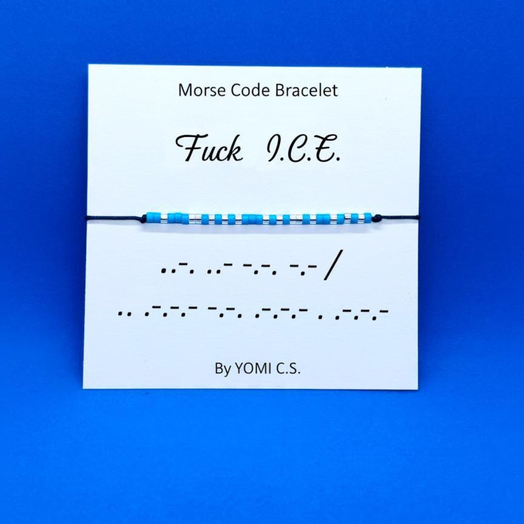 アクセサリー Mozuku Fuck I.C.E. Morse Code Bracelet Activist Protest Jewelry Political