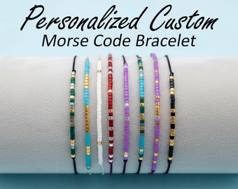 Custom Morse Code Bracelet, Personalized Secret Message, Friendship Gift